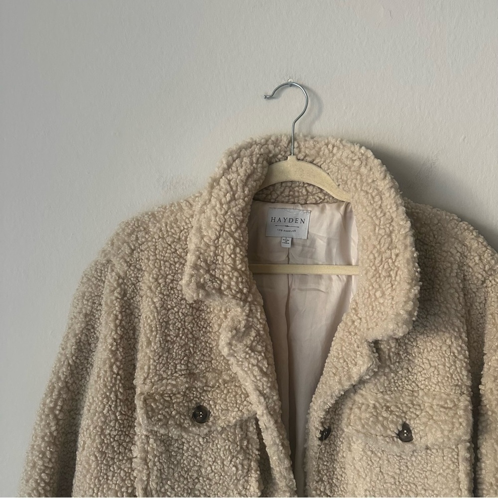 Hayden Sherpa Button Shaket in Cream Large - Picture 6 of 14